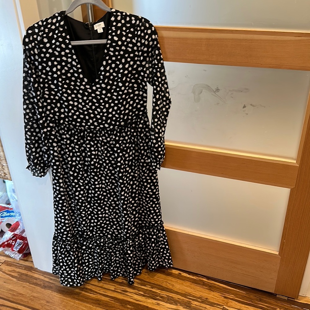 J crew factory maxi dress- black and white